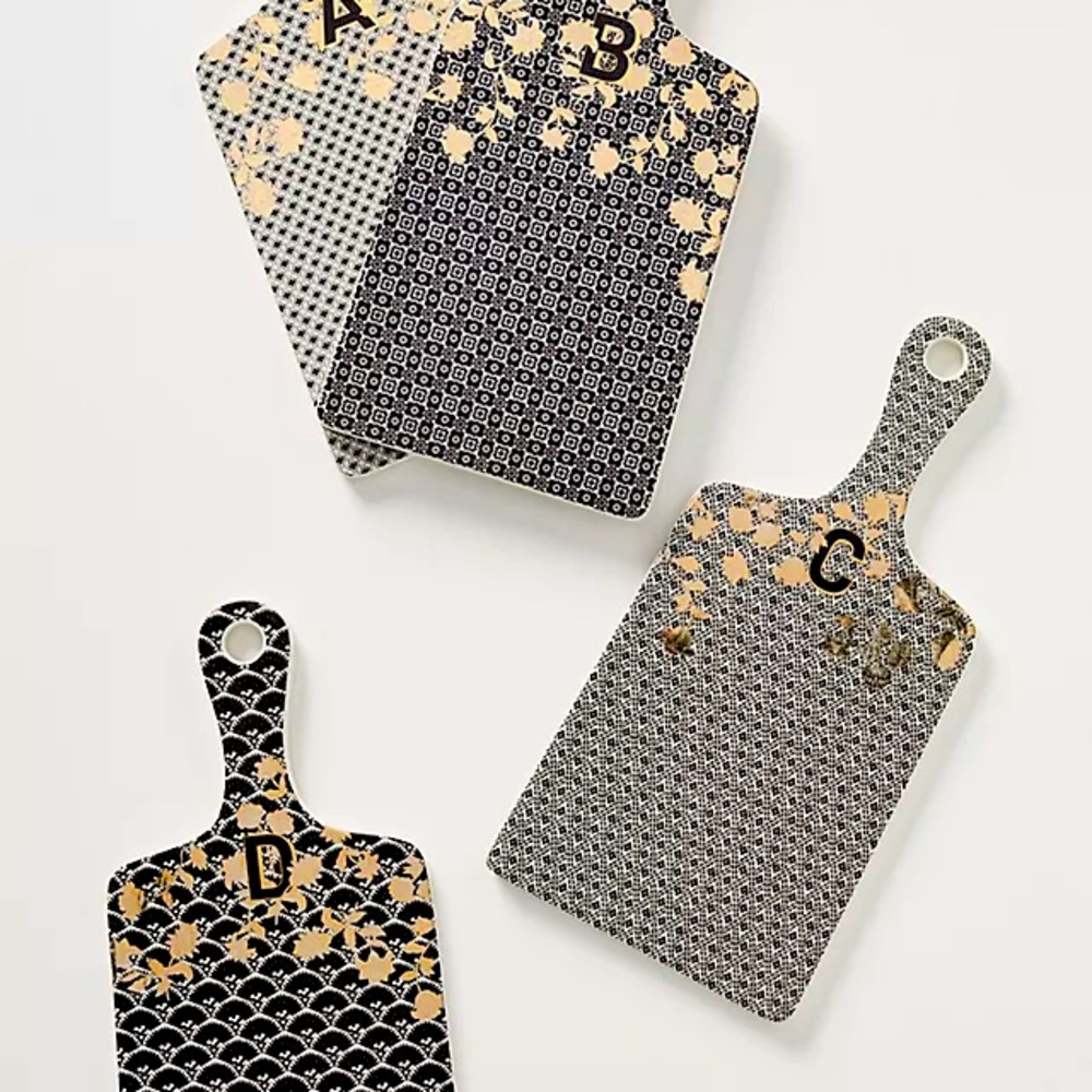Anthropologie Eliza tile monogram cheeseboard Q